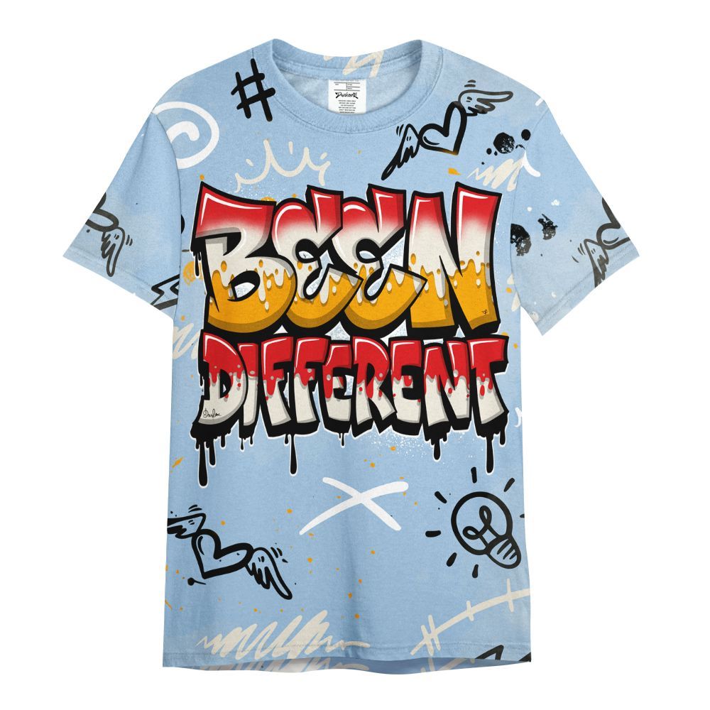 Shirt To Match Retro High OG Pale Ivory Psychic Blue 1s - Drip Been Di2ferent All Over Print