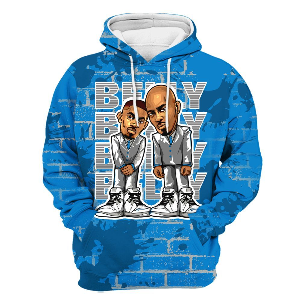 Hoodie To Match Military Blue 4s - Belly Sneakers Graphic Halloween All Over Print