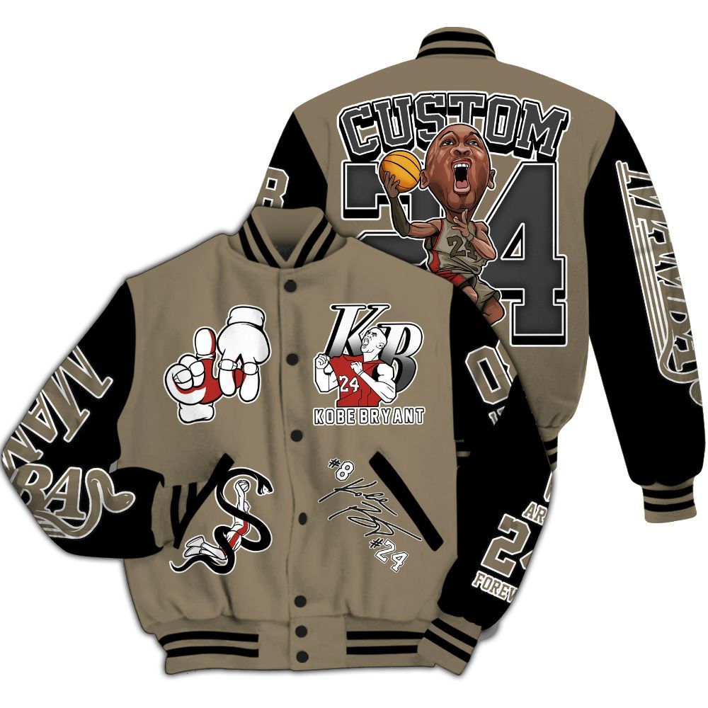 Varsity Jacket To Match Olive 9s Varsity Jacket- Legend 24 Snake Mamba Graphic Custom Name All Over Print