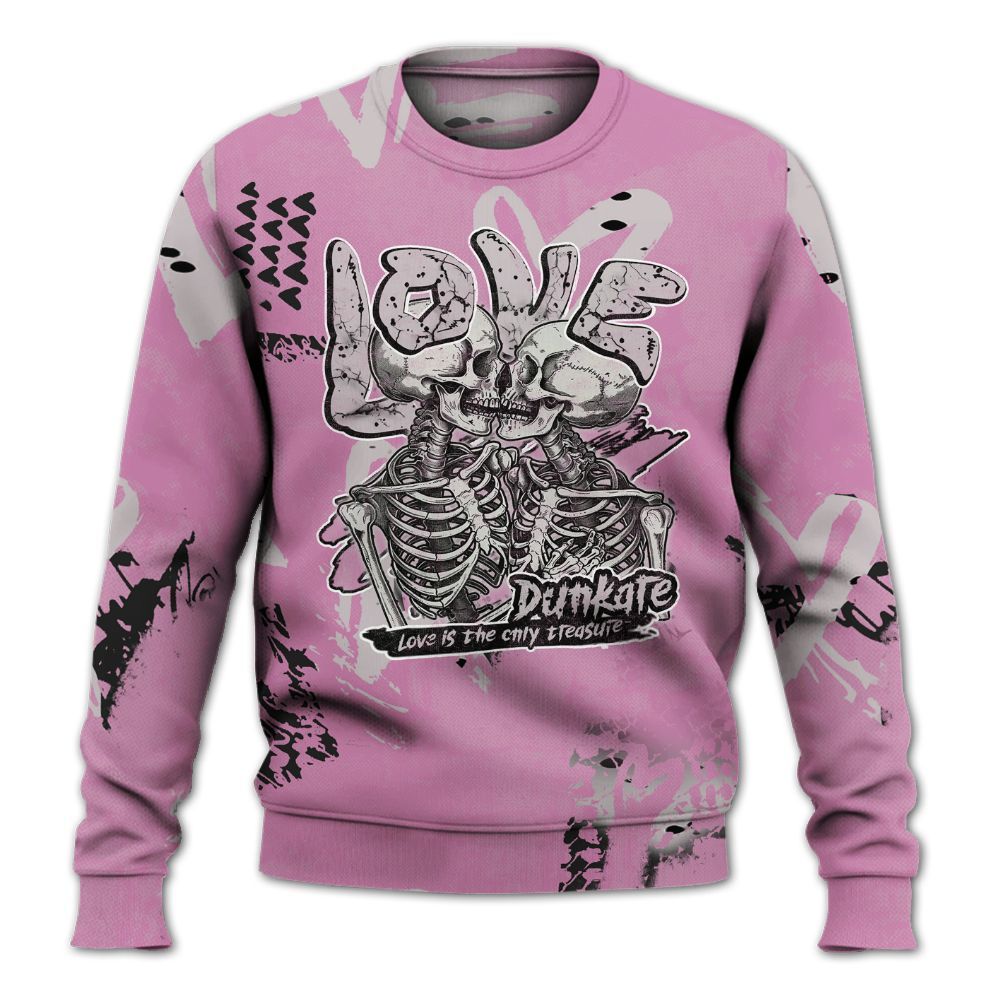 Sweatshirt To Match Neutral Grey Black White Orchid 4s - Skull Love All Over Print