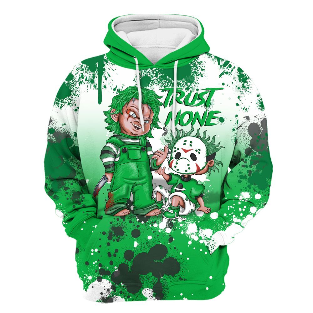 Hoodie To Match Lucky Green 5s - Trust No One Scary All Over Print