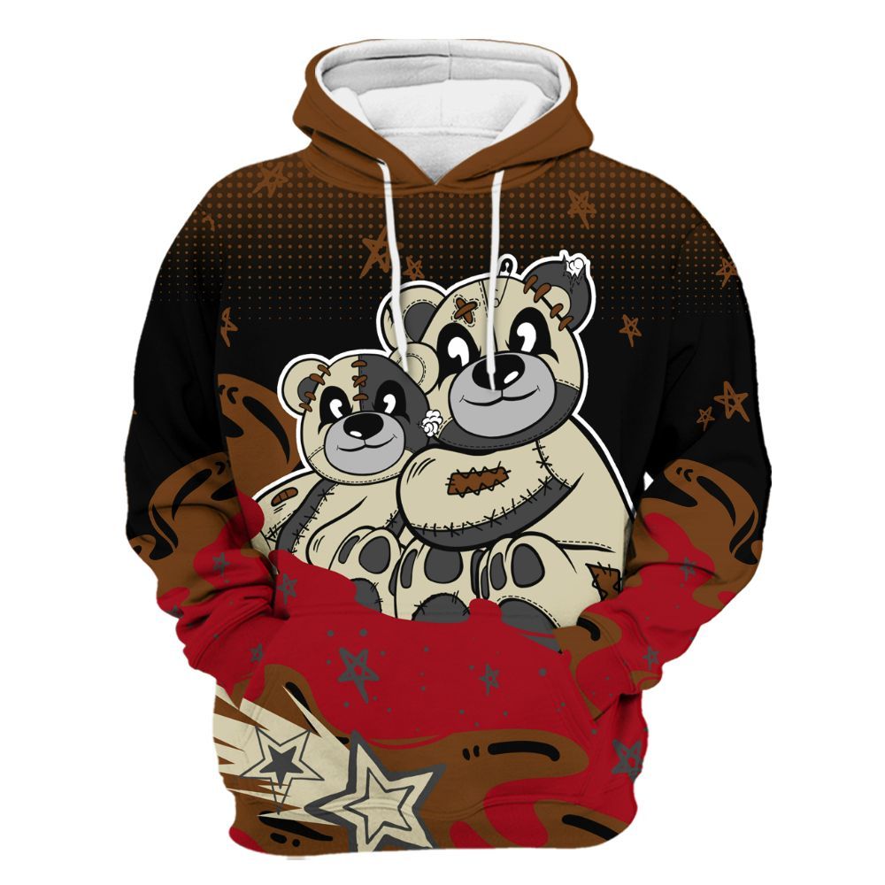 Hoodie To Match Archaeo Brown 5s - Sincere Fondness Bear Stars All Over Print