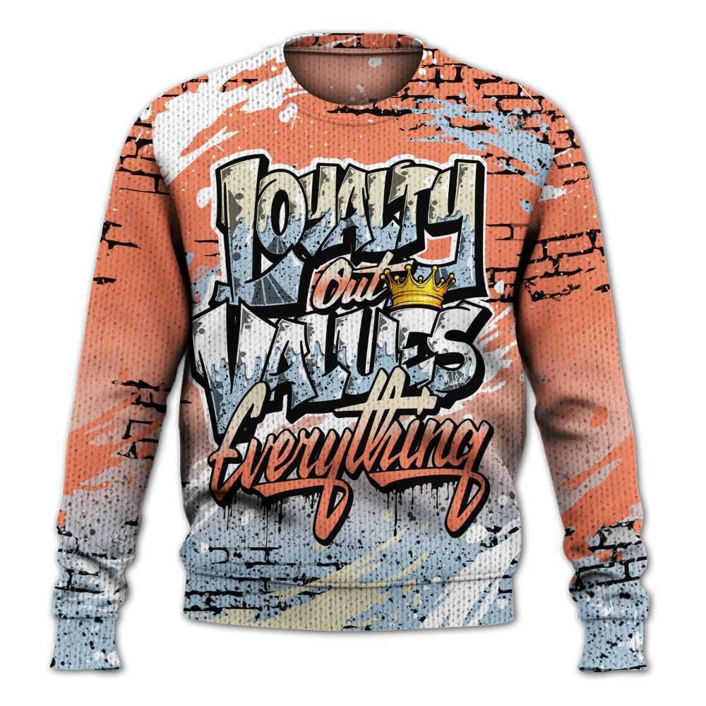 Knitted Sweater To Match DJ Khaled Crimson Bliss 5s - Values Of Loyalty Drip