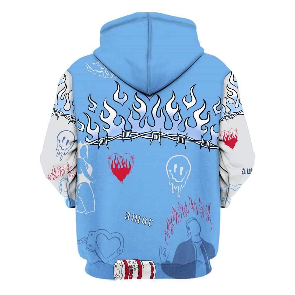 Hoodie To Match University Blue 6s - Snake Trust No One All Over Print