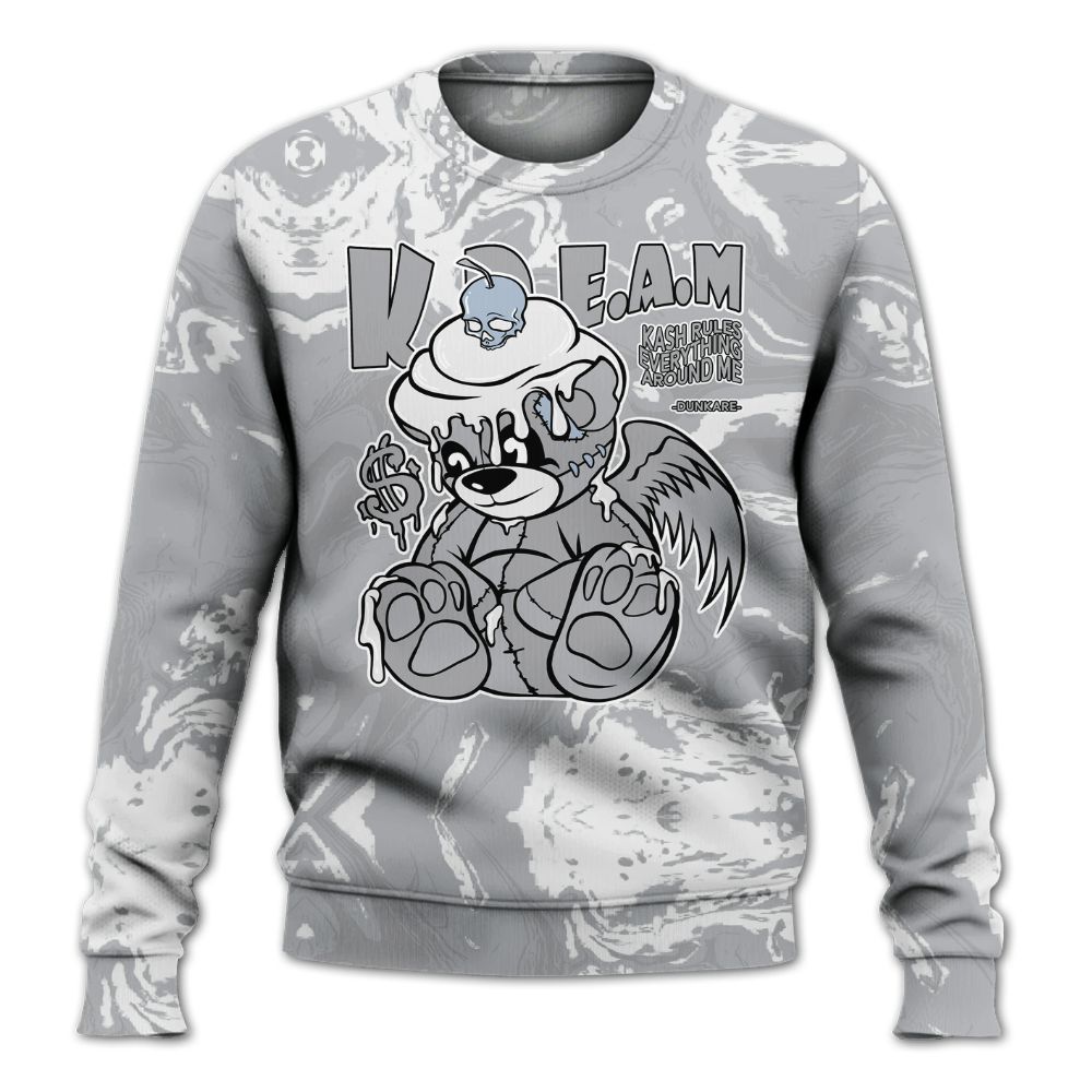 Sweatshirt To Match Low OG Wolf Grey 1s - Loot Bear Liquid All Over Print