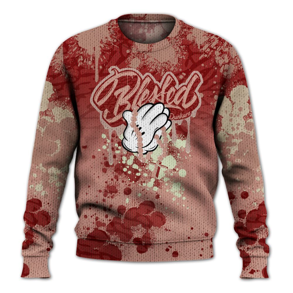 Knitted Sweater To Match Valentines Day 3s - God Blessed Ink Drip