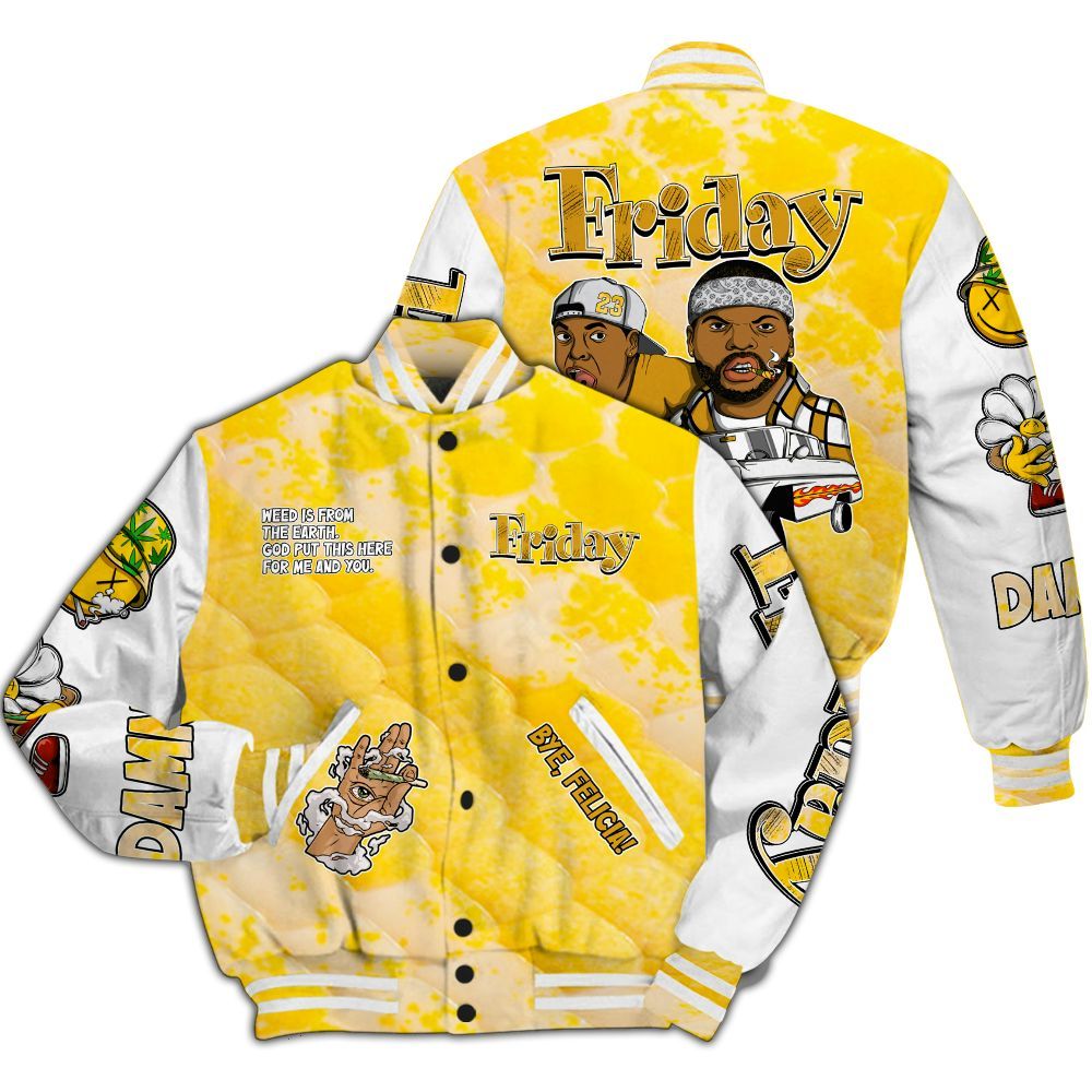 Varsity Jacket To Match Low Yellow Python 11s - Friday Sneaker Stress Style All Over Print