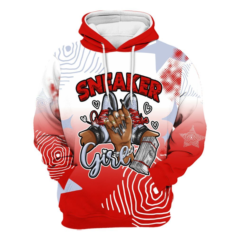 Hoodie To Match Fire Red 6s - Sneakerz Girlz Unique Starz All Over Print
