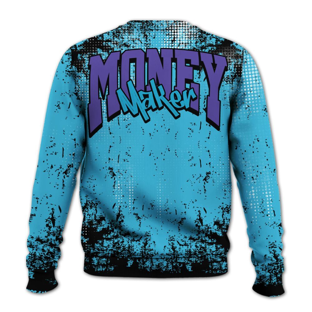 Sweatshirt To Match Retro Aqua 6s - Move In Silence Money Street Retro All Over Print