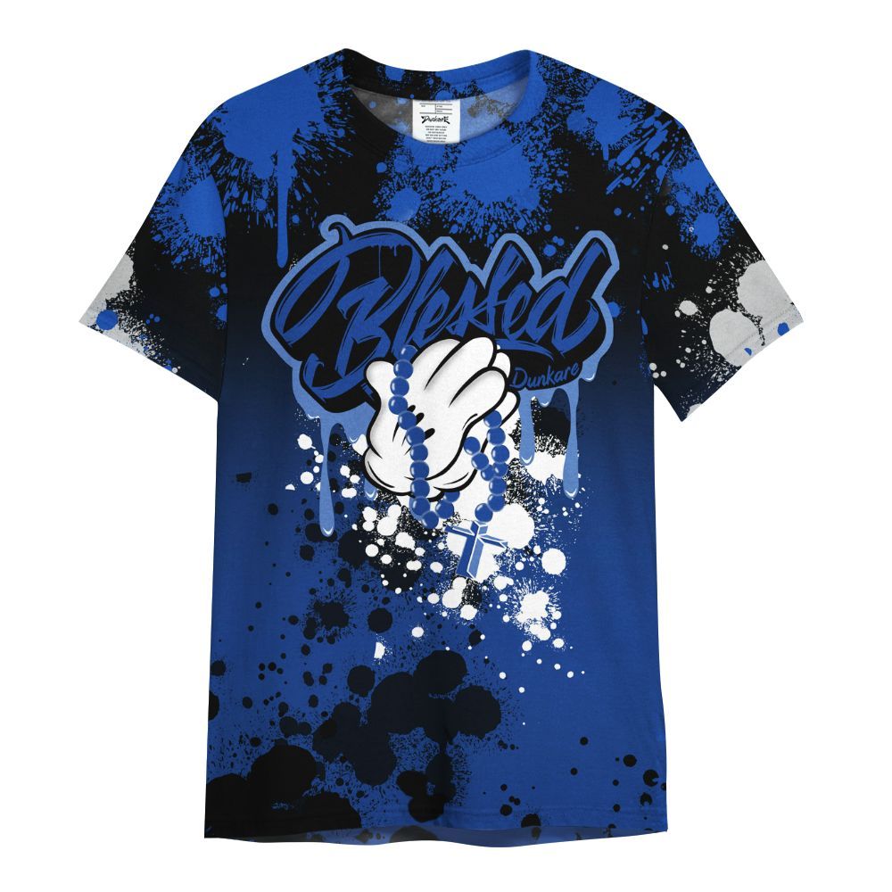 Shirt To Match Air Foamposite One Royal - God Blessed Ink Drip All Over Print