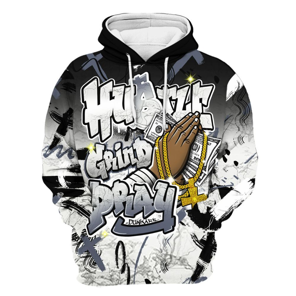 Hoodie To Match Air Foamposite Jin Kazama - Money Hustle Grind Pray All Over Print