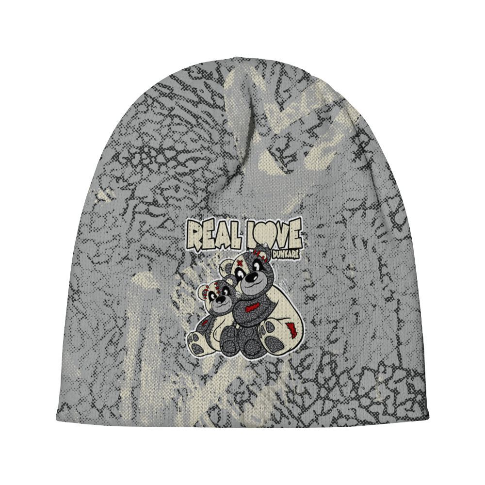 Dunkare Cement Grey 3s Hat - Sincere Fondness Bear Beanie Hat