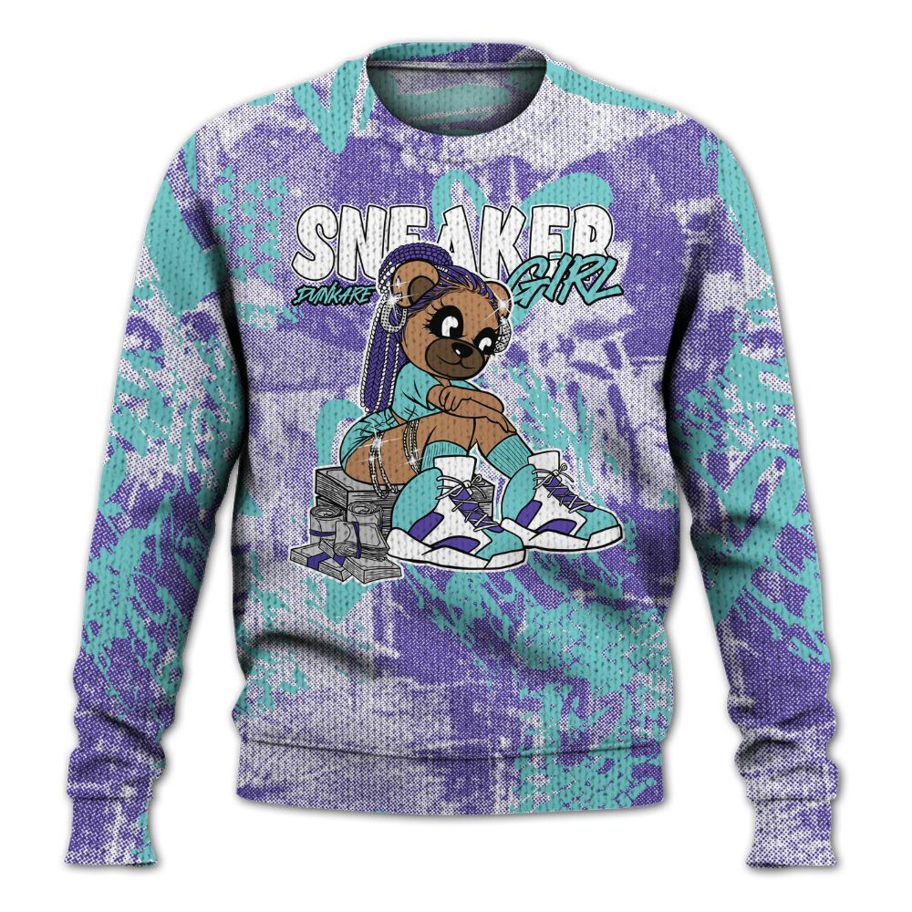 Knitted Sweater To Match Low Hornets 1s - Sneaker Girl Bear Heart Grunge