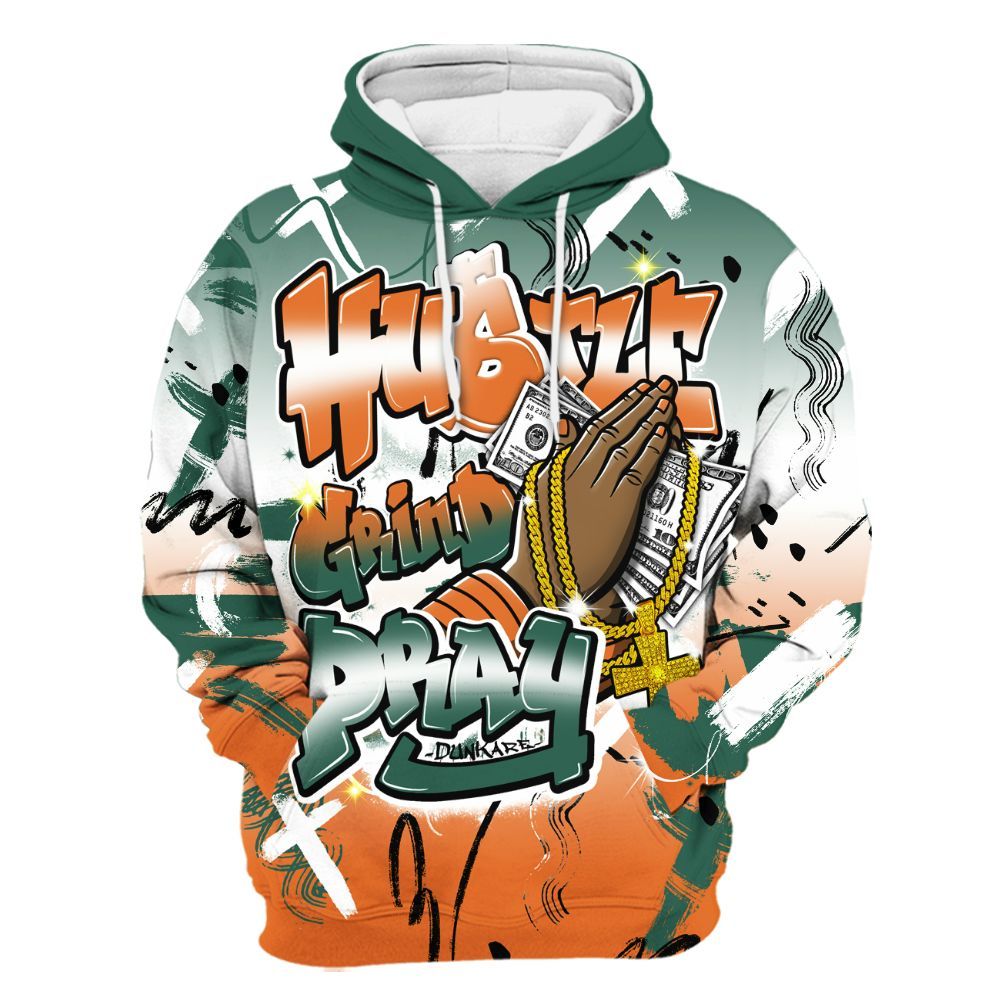 Hoodie To Match Dunk Low Ceramic - Money Hustle Grind Pray All Over Print