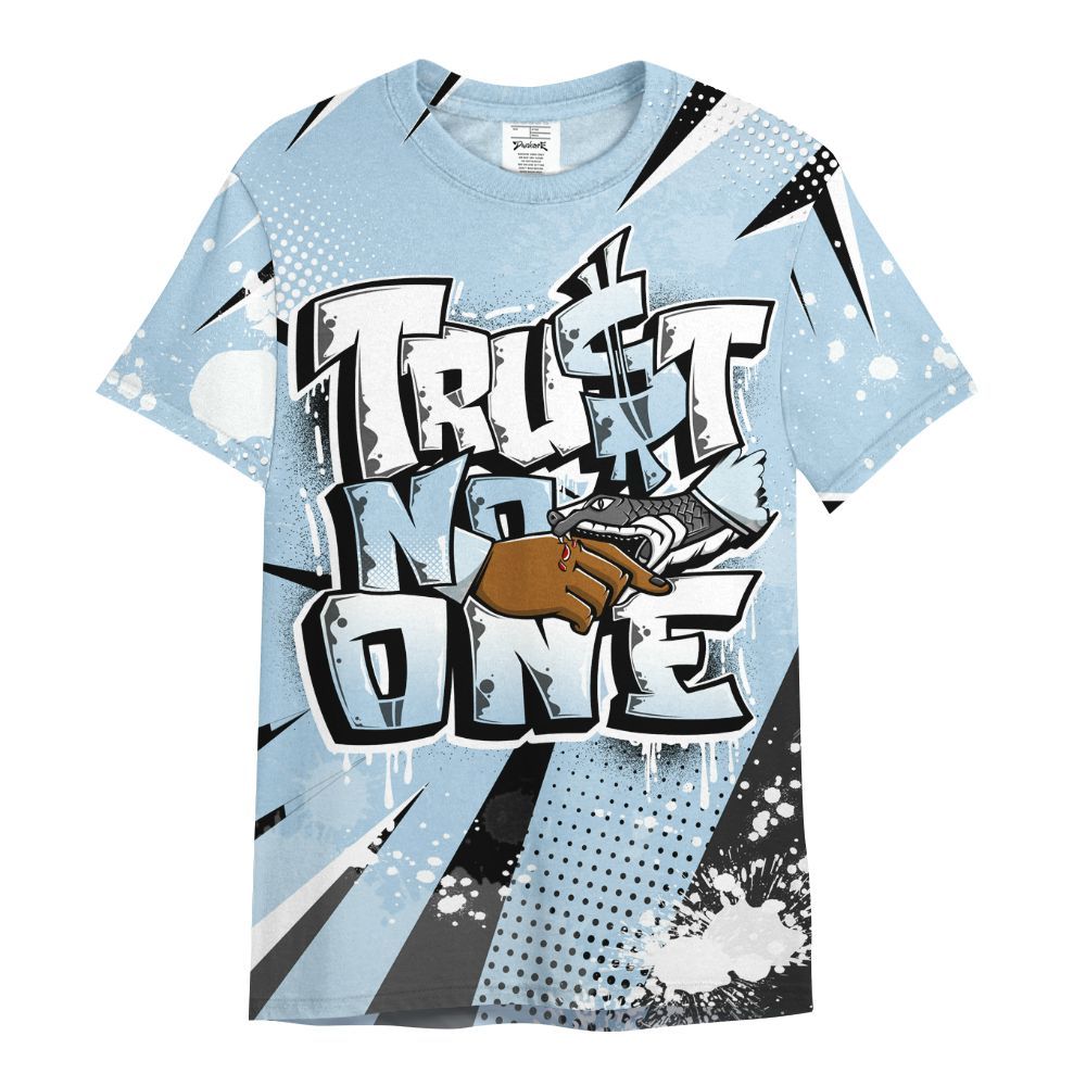 Shirt To Match Foamposite One Psychic Blue - Trust No One Dripping All Over Print