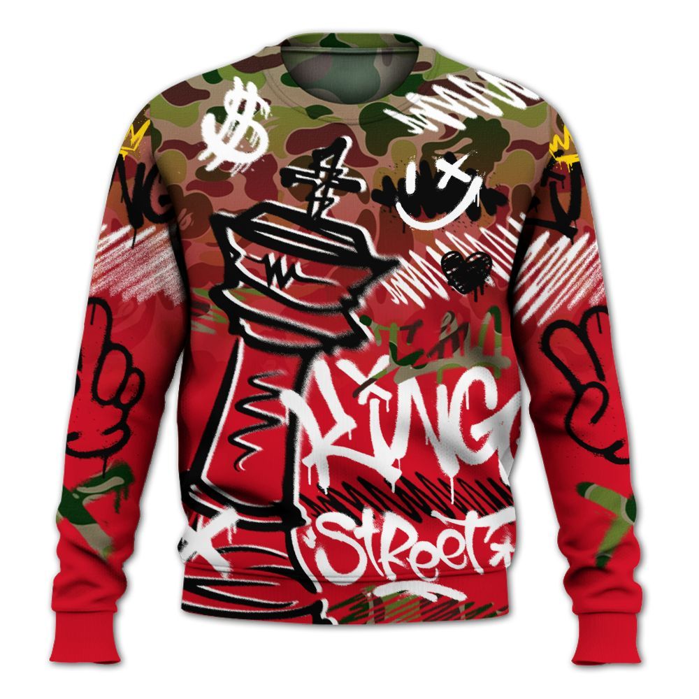 Sweatshirt To Match Air Max 90 Duck Camo Red - Street King Chess Streetwear All Over Print