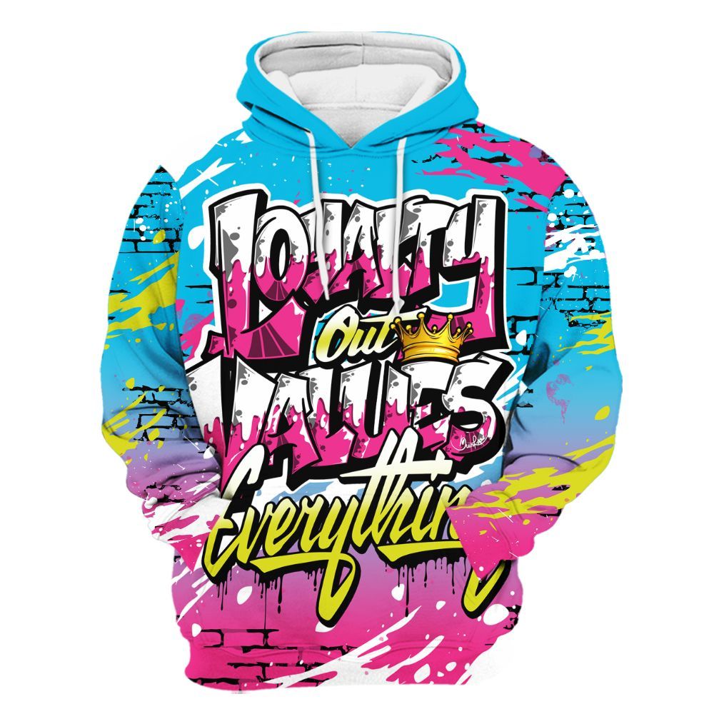 Hoodie To Match Tokyo Nights Stewie 3s - Values Of Loyalty Drip All Over Print