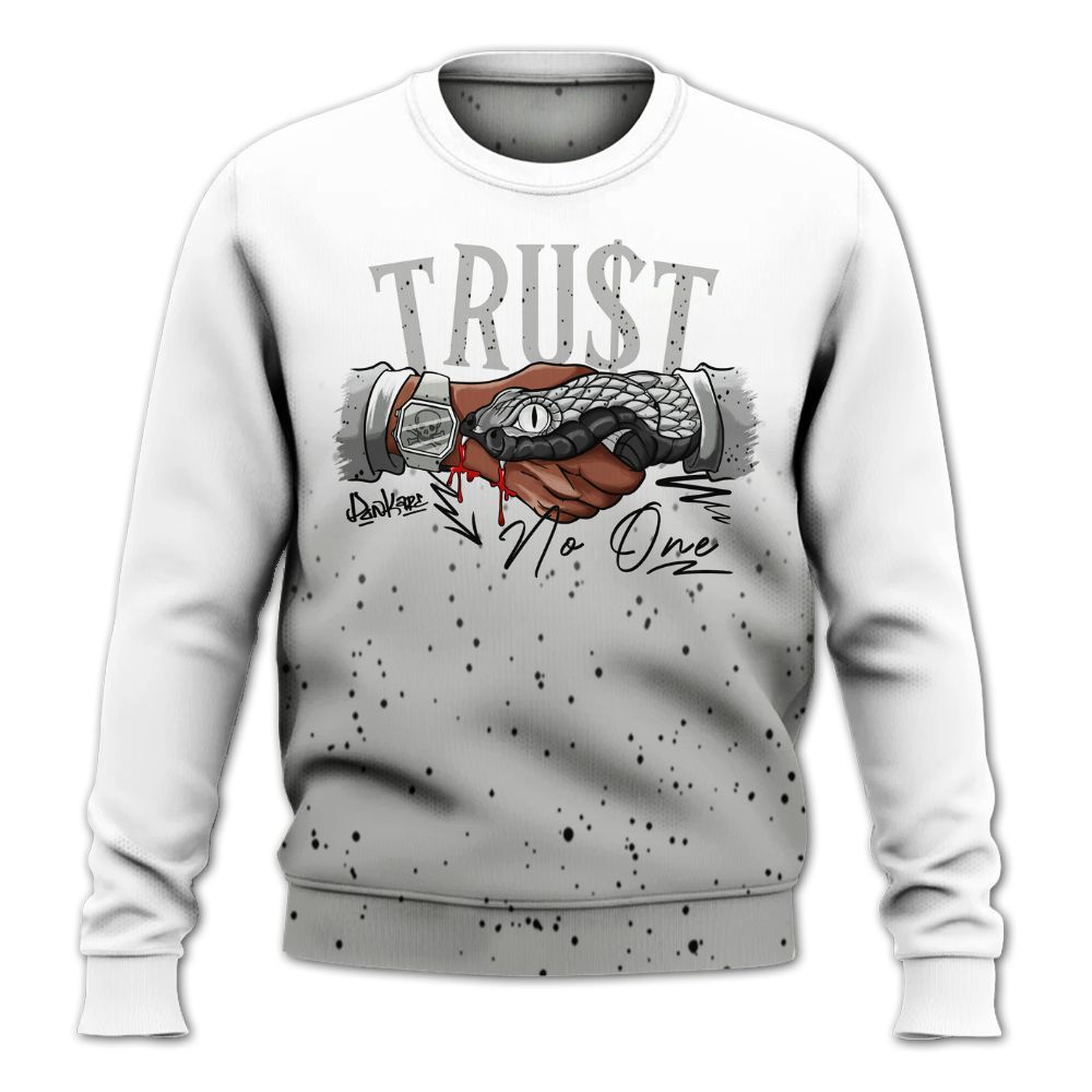 Sweatshirt To Match Retro White Oreo 4s - Snake Trust No One Drip All Over Print