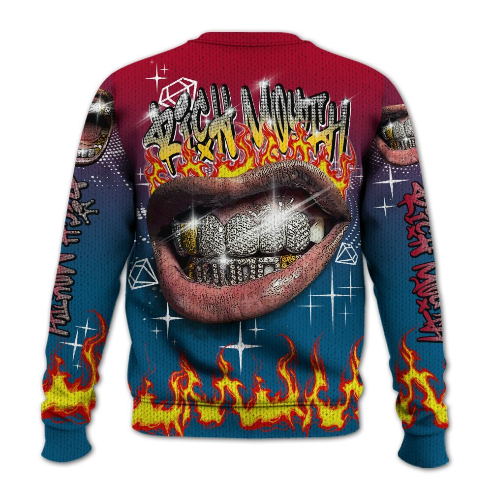 Knitted Sweater To Match GS Messy Room 4s - Rich Mouth Fire Rap Retro 90s