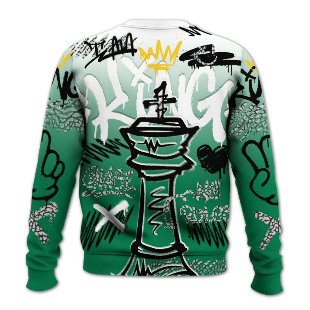 Sweatshirt To Match Pine Green 3s - Street King Chess Streetwear All Over Print