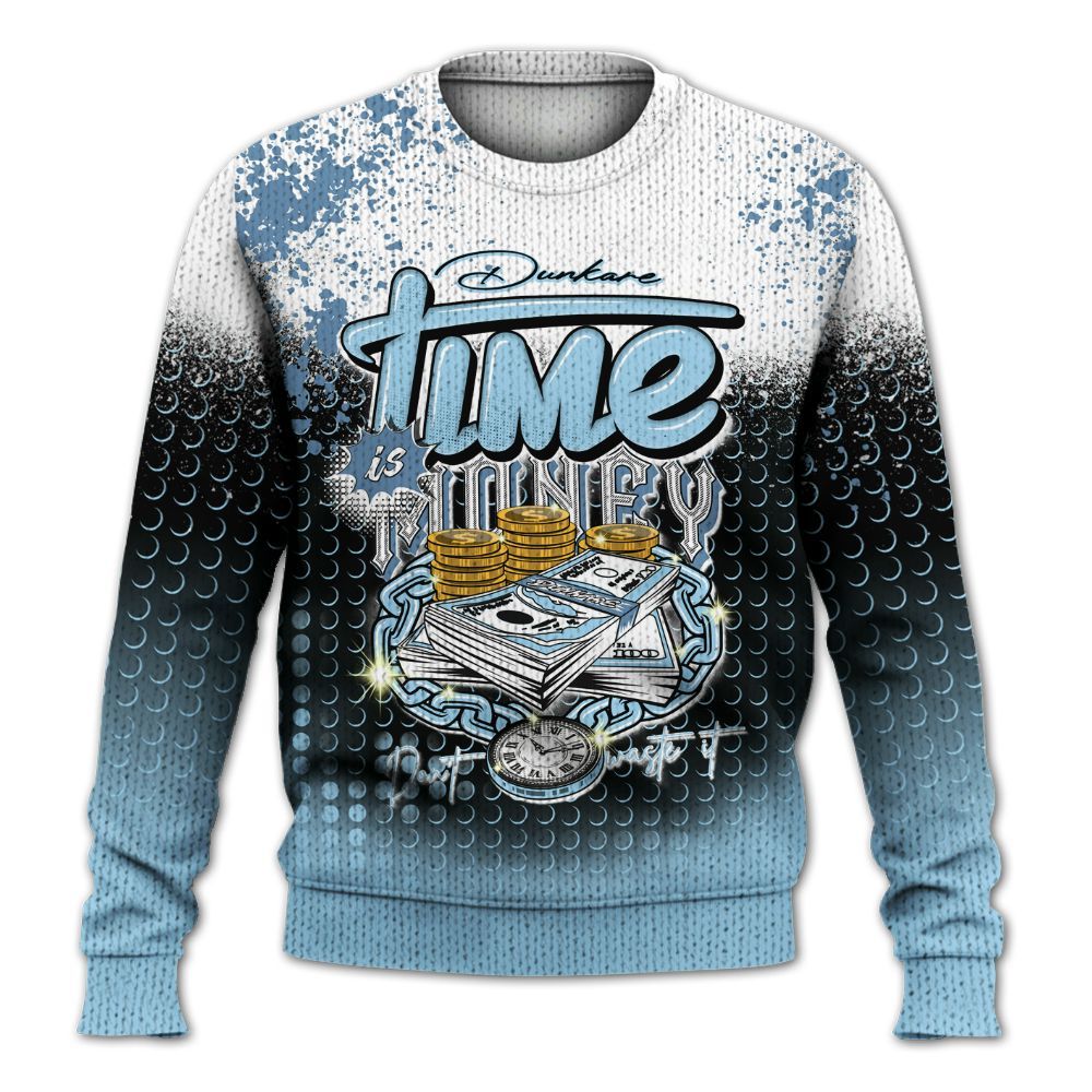 Knitted Sweater To Match Legend Blue 11s - Halftone Time Is Money