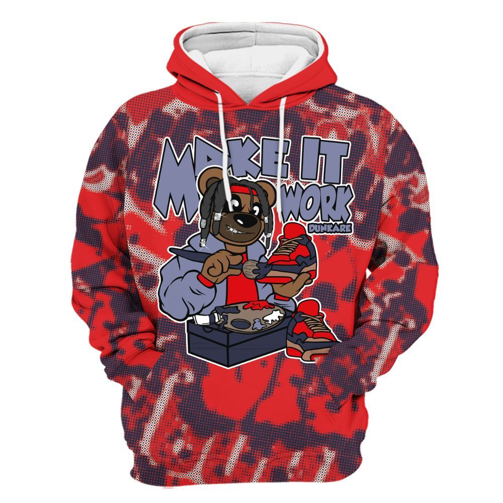 Hoodie To Match Low OG Howard Bison 1s - Pull It Off Bear Street All Over Print