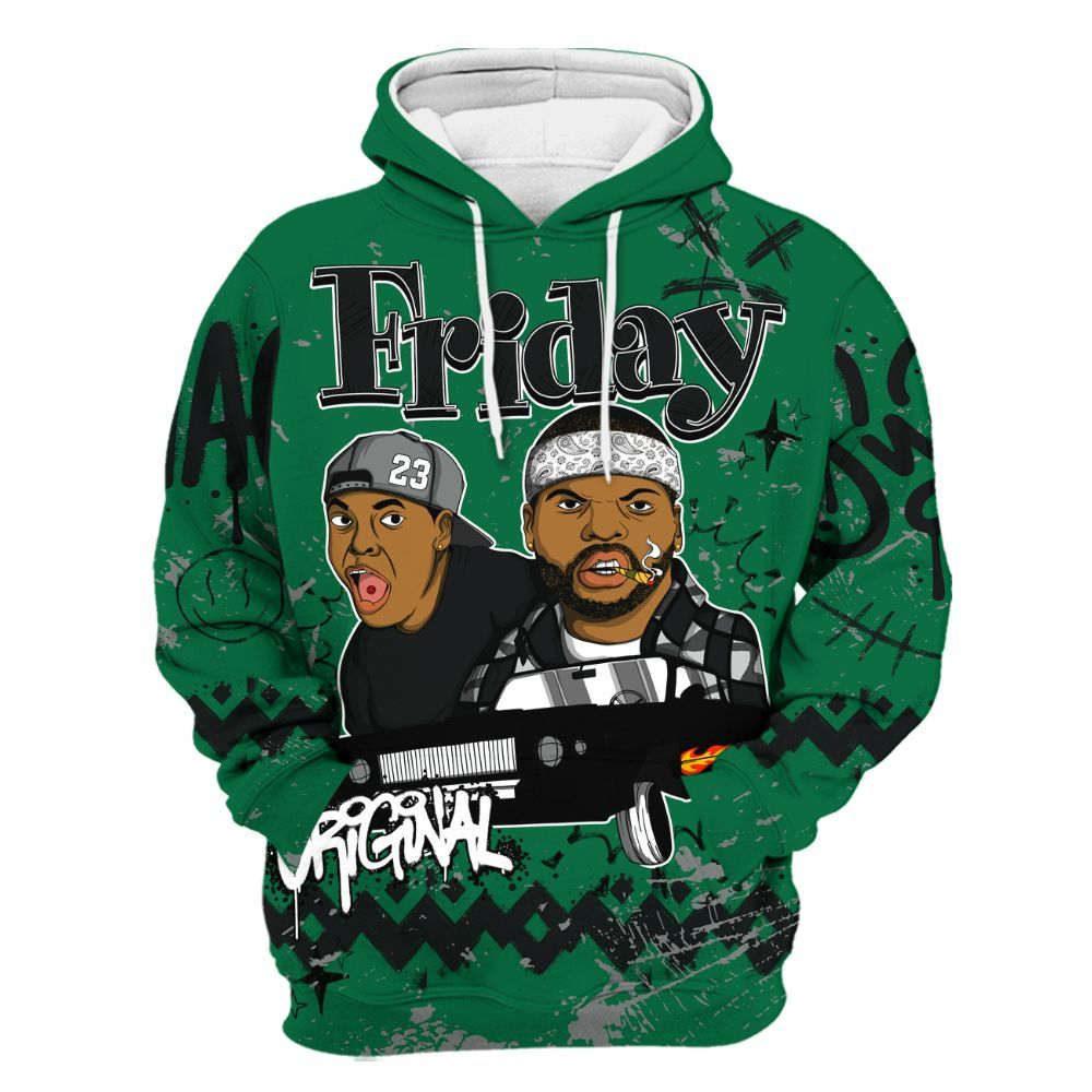 Hoodie To Match Pine Green 3s - Friday Sneaker Crayon All Over Print