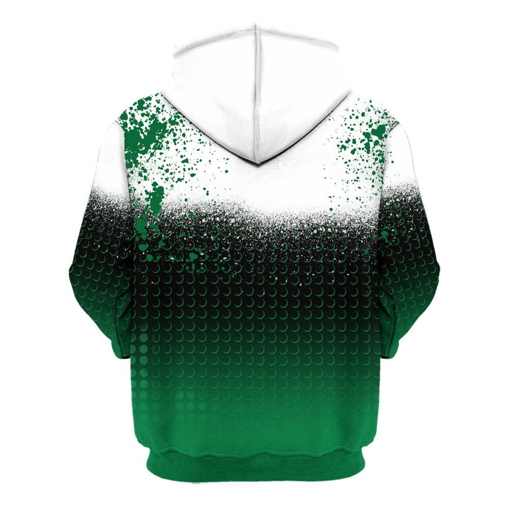 Hoodie To Match Pine Green 13s - Halftone Time Is Money All Over Print