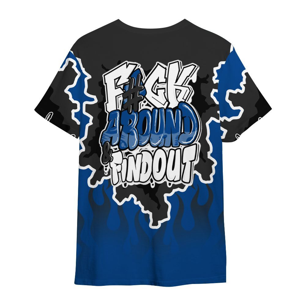 Shirt To Match Low 85 Royal 1s - F Around Find Out Graphic Trapped All Over Print