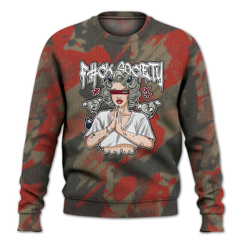 Knitted Sweater To Match White Midnight Navy 6s - F#ck Xociety Halftone