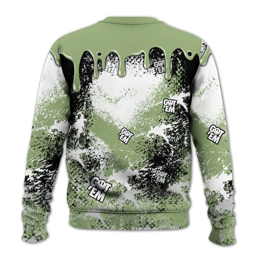 Sweatshirt To Match Oil Green 4s - Dripping 23 Drip All Over Print