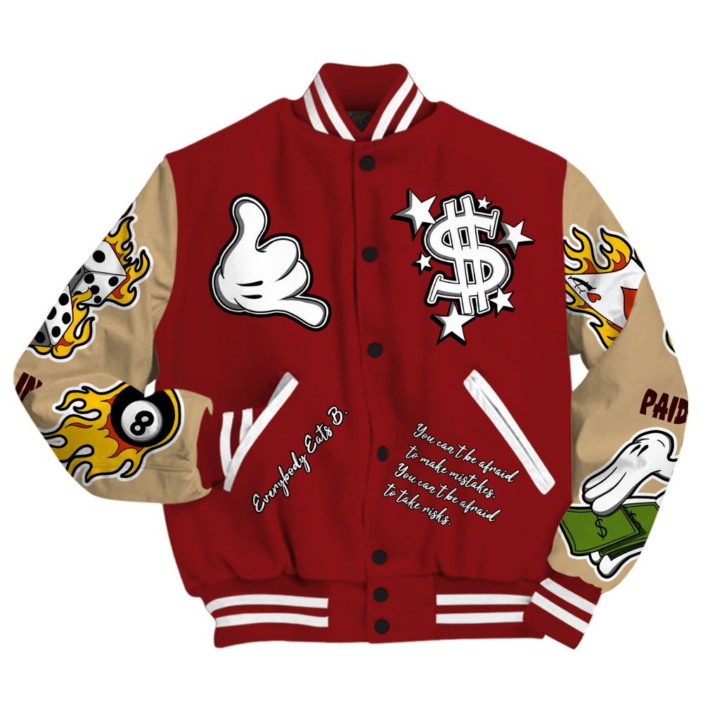 Varsity Jacket To Match Bin 23 3s - Everybody Paid In Full Graphic All Over Print