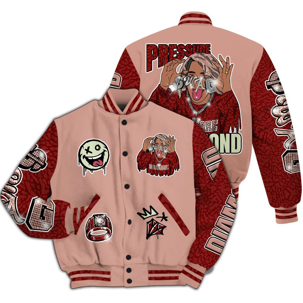 Varsity Jacket To Match Valentines Day 3s - Pressures Makes Varsity Jacket To Match All Over Print