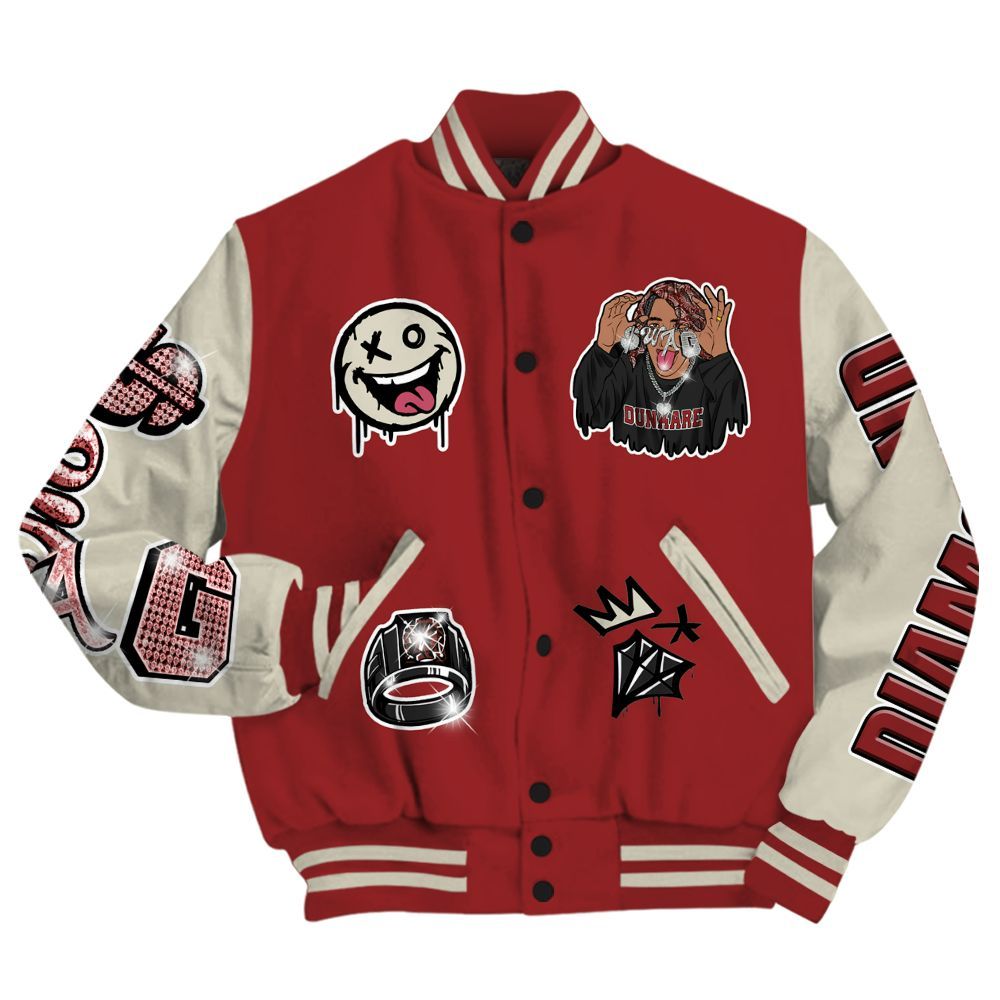 Varsity Jacket To Match High 85 Bred 1s - Pressures Makes Varsity Jacket To Match All Over Print