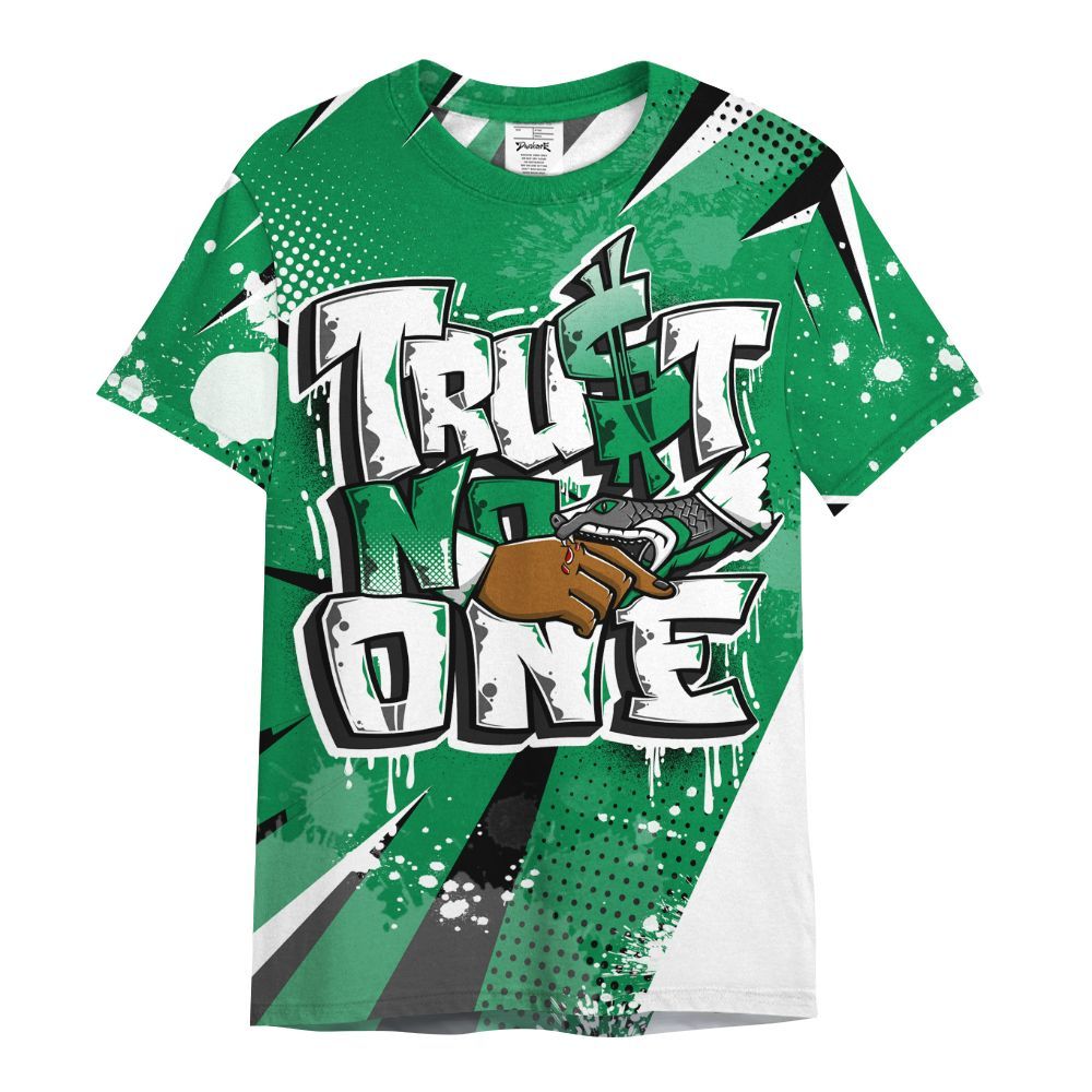 Shirt To Match Mid Lucky Green 1s - Poly Trust No One Dripping All Over Print