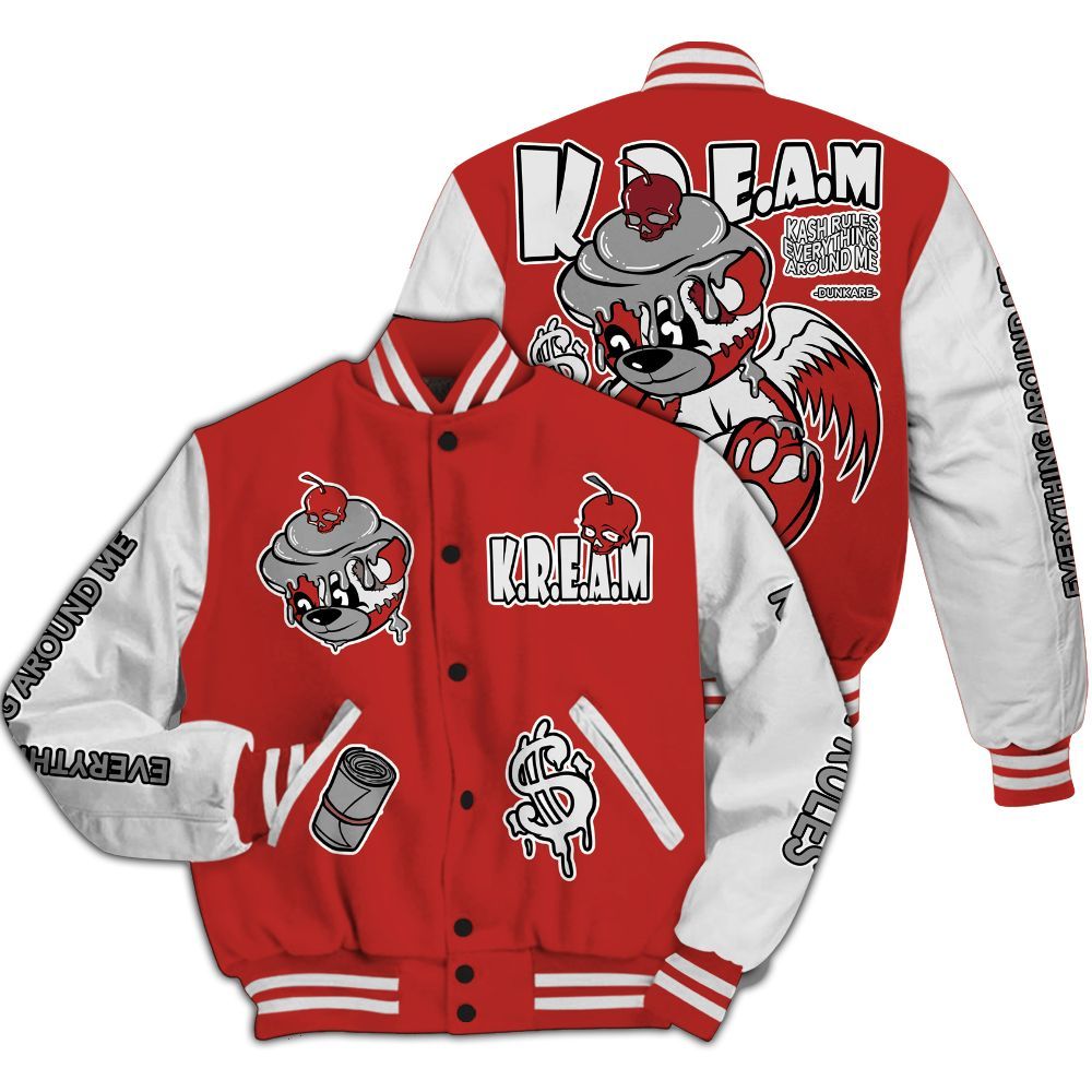 Varsity Jacket To Match Bred Reimagined 4s - Loot Bear All Over Print