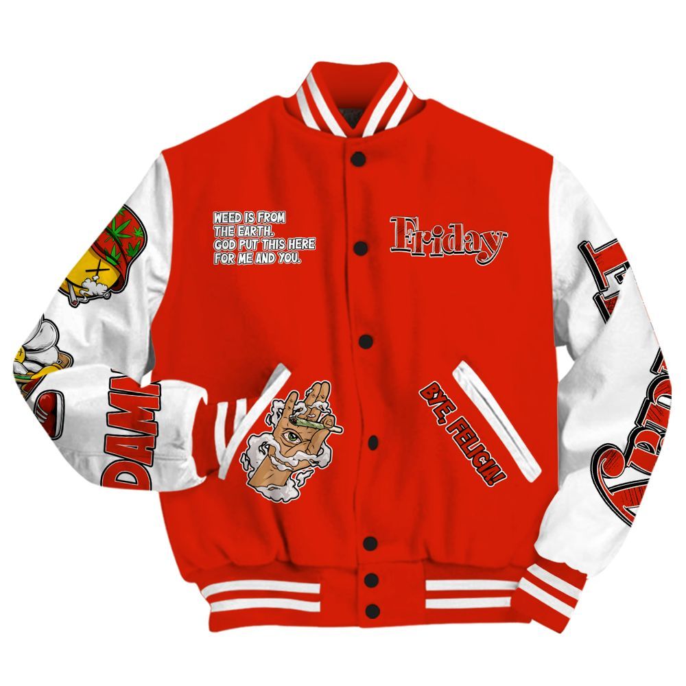 Varsity Jacket To Match Retro Cherry 11s - Friday Sneaker Stress Style All Over Print