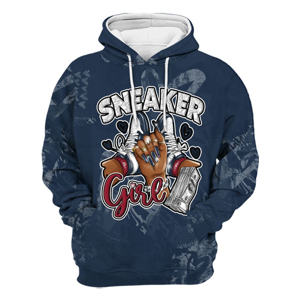 Hoodie To Match White Midnight Navy 6s - Sneakerz Girlz Heart Grunge All Over Print