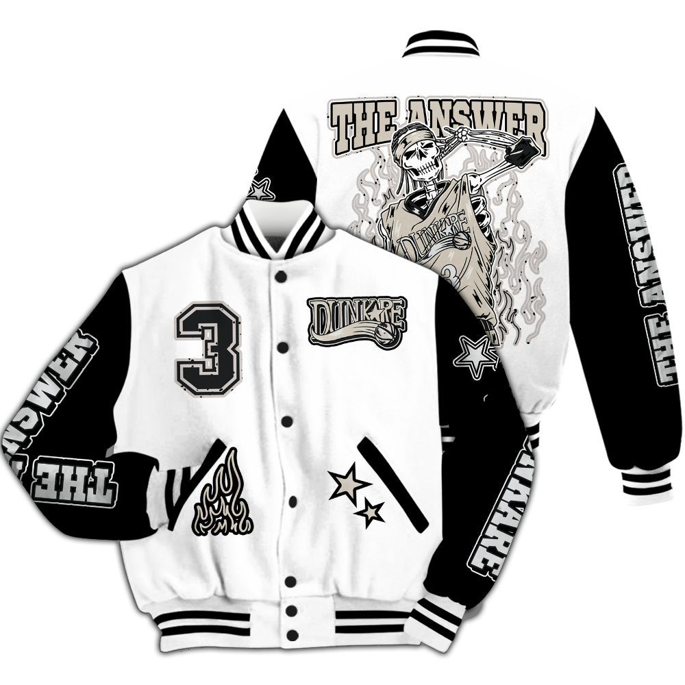 Varsity Jacket To Match Retro Reverse Metallic 5s - Allen Answer Skeleton All Over Print