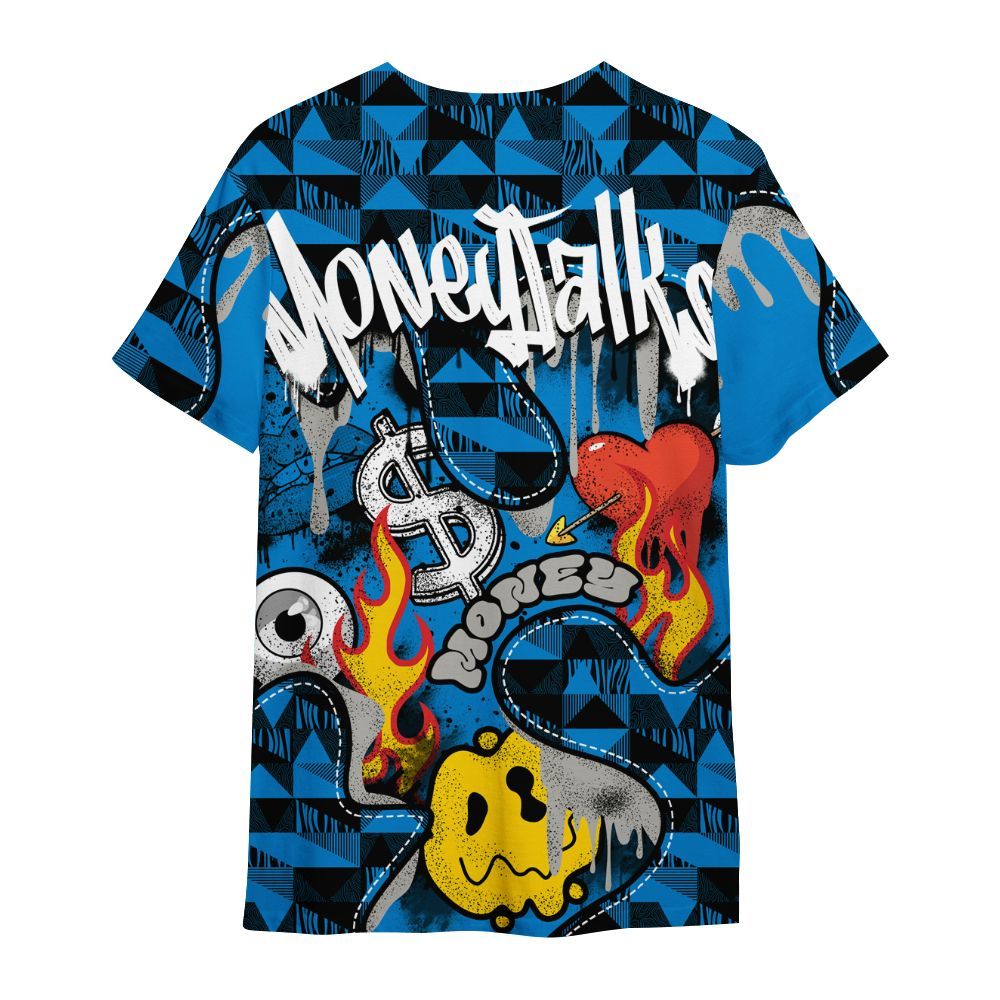 Shirt To Match Industrial Blue 4s - 23 Smile Burning Heart Military Blue 4s All Over Print