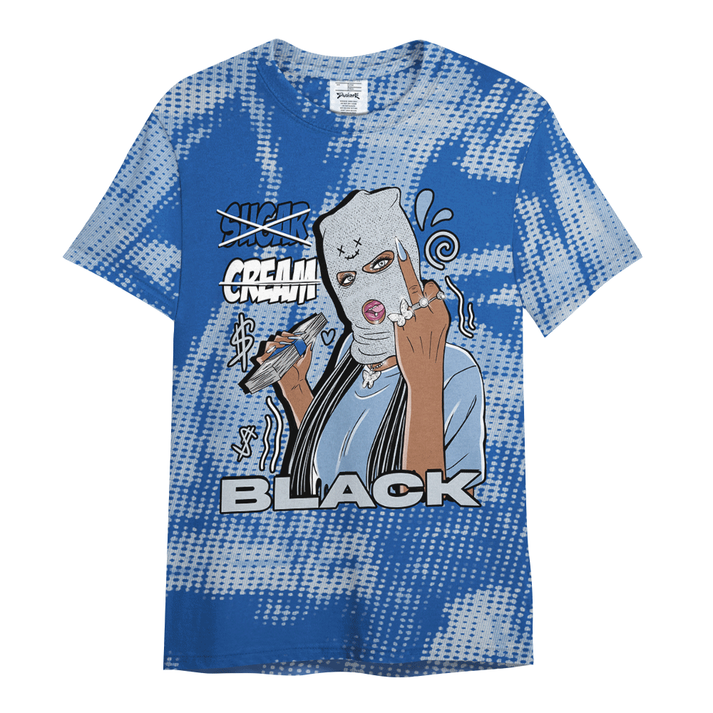 Shirt To Match Low Space Royal 11s - Black Sugarcream Unique Letter Pattern Shirt Unisex