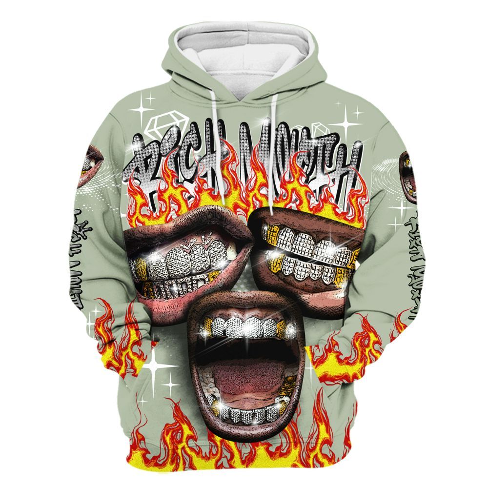 Hoodie To Match Seafoam Sail 4s - Rich Mouth Fire Rap Retro 90s All Over Print