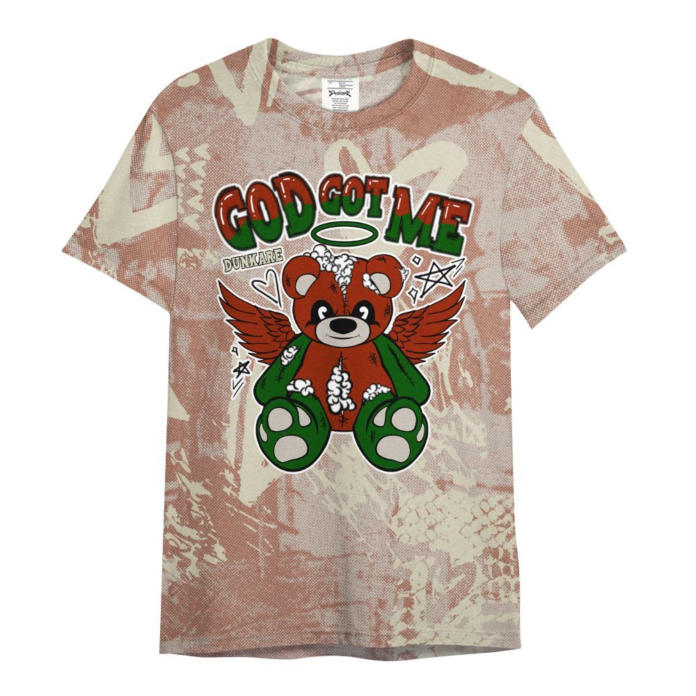 Shirt To Match El Grito 5s - Gods Guides Me Bear Heart Grunge All Over Print
