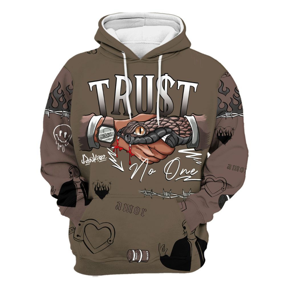 Hoodie To Match AMM Dark Mocha 4s - Snake Trust No One All Over Print