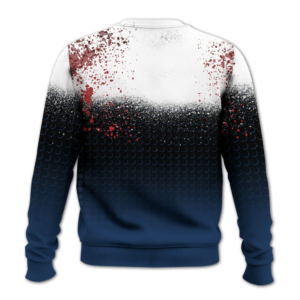 Sweatshirt To Match SP Sport Royal 3s - Halftone Time Is Money All Over Print