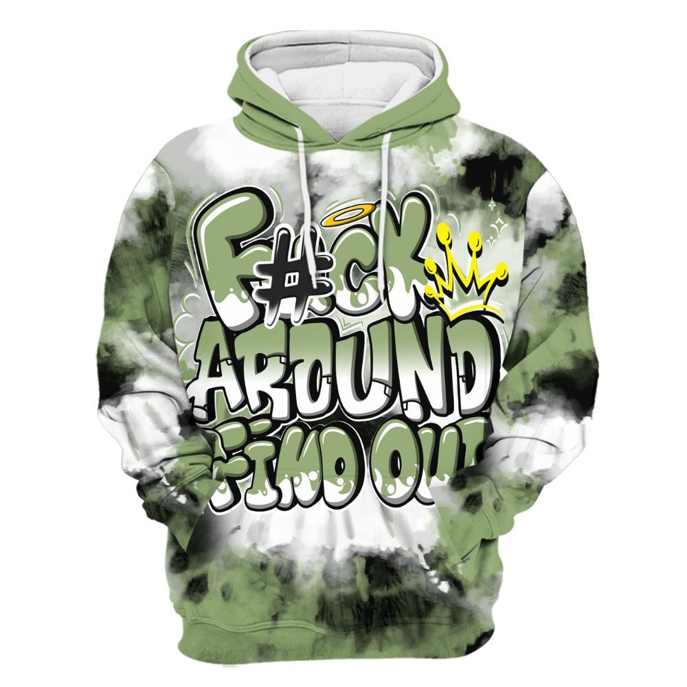 Hoodie To Match Oil Green 4s - Tie Dye FK Around Find Out All Over Print
