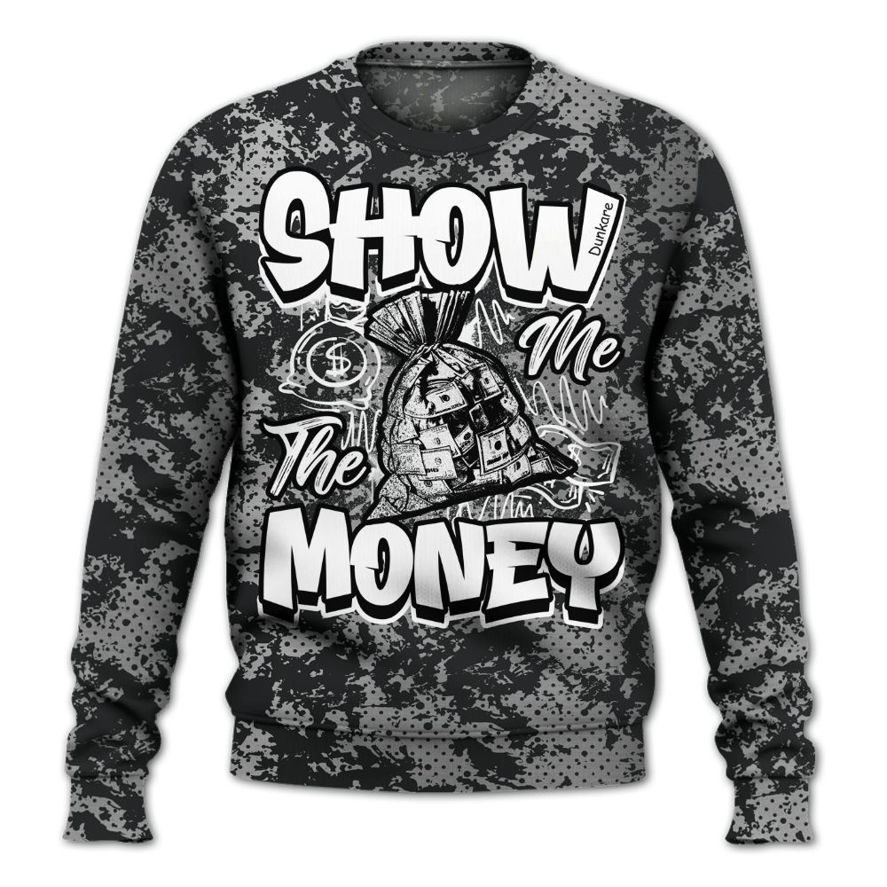 Sweatshirt To Match Metallic Silver 14s - Show Me The Money Retro All Over Print