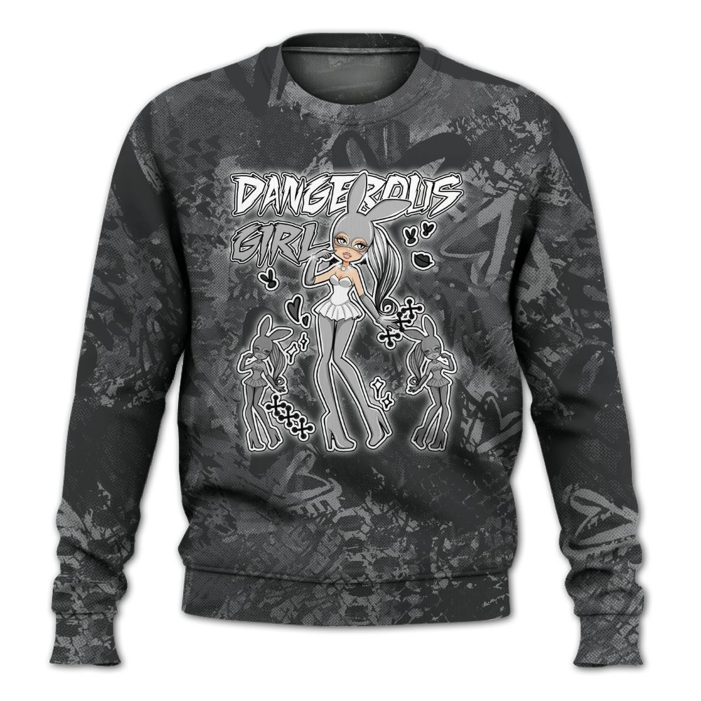 Sweatshirt To Match White Thunder 4s - Dangerous.Girl Heart Grunge All Over Print