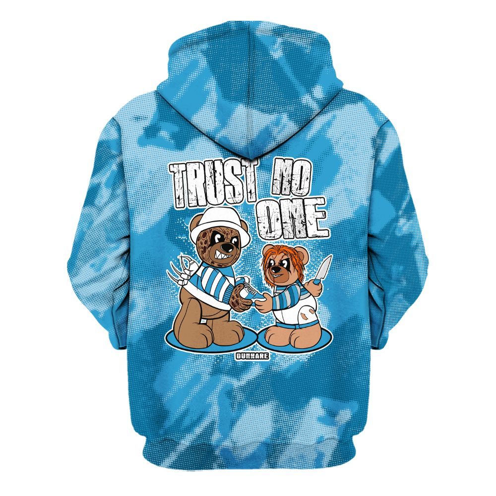 Hoodie To Match Powder Blue 9s - Trust No One Bear Abstract Halftone All Over Print