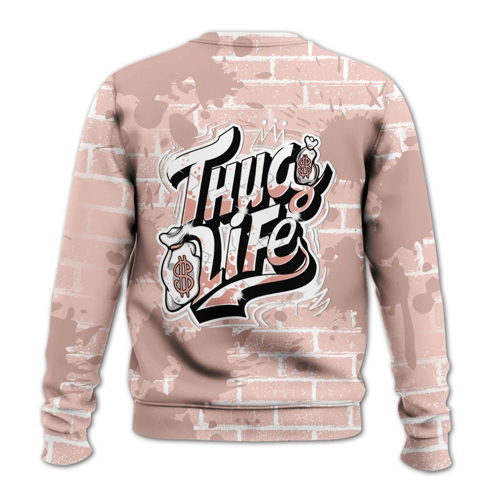 Sweatshirt To Match Low Legend Pink 11s - Free Thug Living Graphic Brick Art All Over Print